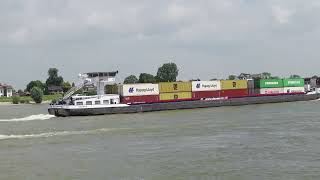 INHAALMANOEUVRE met containers geladen KOPPELVERBAND ALSACEampHOLLANDE OSTWINDSOCANDESECHTERNACH [upl. by Market]