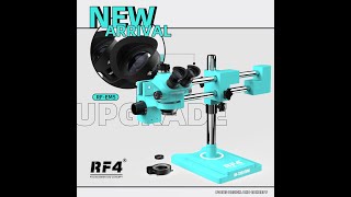 RF4 360° Rotation Bracket Boom Laboratory Maintenance Triocular Stereo Zoom Microscope RF7050TVW [upl. by Airtemed]