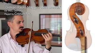 quotG Paolo Maggini Bresciaquot labeled violin ca 1920 Germany  Cristian Fatu  Metzler Violin Shop [upl. by Nailliw]