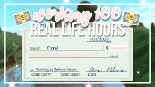 Working 100 Real Life Hours in Bloxburg Roblox [upl. by Aelgna738]