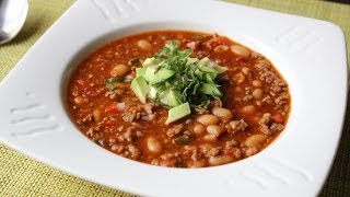 Italian Sausage Chili  Spicy Sausage amp White Bean Chili Recipe [upl. by Hillhouse693]