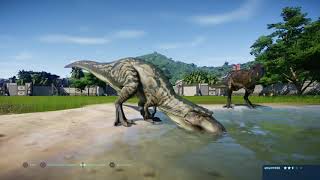 Jurassic World Evolution Albertosaurus vs Ornithomimus herd [upl. by Jacynth988]