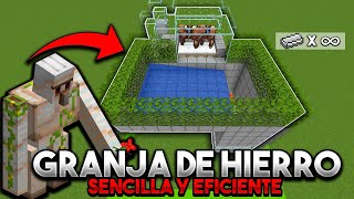 ¿Como hacer la GRANJA de HIERRO más SENCILLA Y EFICIENTE Minecraft Java 119 [upl. by Osman]