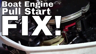 Johnson Evinrude Outboard Pull Start Recoil RepairHOW TO FIX [upl. by Ahsiled199]