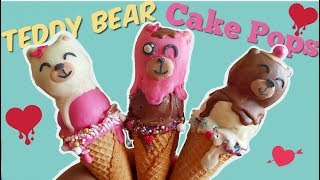 Teddy Bear Ice Cream Cone Cake Pops  Marishas Couture Cakes [upl. by Rintoul857]