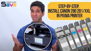 Canon PIXMA TR8620 Printer Ink Cartridges Installation  Canon 280 281  XL  XXL [upl. by Ermentrude238]