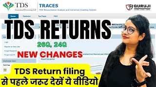 TDS Return filing 2024 New Changes 24Q TDS utility Error  26Q  24Q  How to opt old amp New regime [upl. by Werdn]