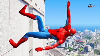 GTA 5 Spiderman Epic Ragdolls Compilation SpiderMan Water JumpsFalls [upl. by Benge]