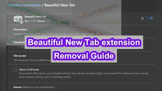 Beautiful New Tab extension Browser Hijacker  How to Remove Beautiful New Tab [upl. by Ardena]