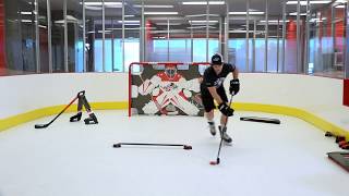 Pavel Barber Performs Mohawk Skating Turns on HockeyShot Synthetic Ice [upl. by Yllet457]