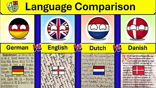 English Vs German Vs Dutch Vs Danish Language Comparison Germanic language family  Indo European [upl. by Sachi]