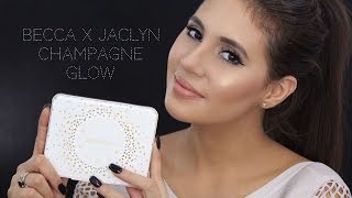 BECCA X JACLYN CHAMPAGNE GLOW PALETTE Review Demo and Swatches [upl. by Haya]