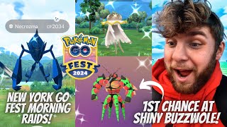 ✨Early Morning Raids At New York Go Fest In Pokemon Go First Chance At SHINY Buzzwole✨ [upl. by Chi]