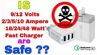 Is 3A5A10A 18W24W48W Fast Charger are Safe to Charge Mobile Phones [upl. by Lalise]