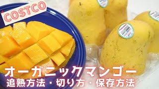 コストコ オーガニックマンゴー 追熟方法・食べ頃の目安・美味しい切り方・冷凍保存方法（失敗した切り方もあり）Organic MangoCOSTCO [upl. by Heppman]