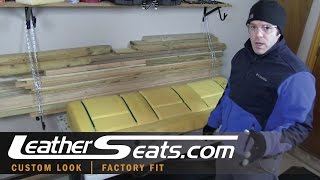 20042008 Ford F150 DIY 2tone leather interior kit Installation Part 3 of 5  LeatherSeatscom [upl. by Sobmalarah]