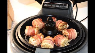 Tefal Actifry 2 in 1 Frying Chicken Stuffing and Bacon Rolls [upl. by Aronal108]