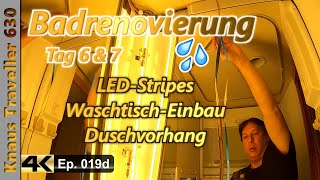 🚍 💦 WohnmobilBadrenovierung  WaschtischUnterbau amp LEDLeuchtstreifen Teil 4  Ep 019d [upl. by Ennoryt]