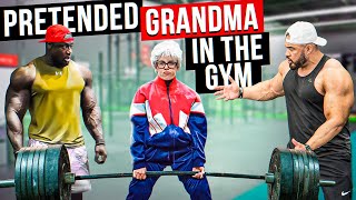 CRAZY GRANDMOTHER shocks PEOPLE in the gym Prank 1  Aesthetics in Public [upl. by Bow]