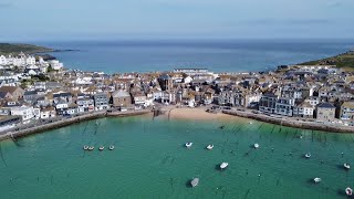 Carbis Bay and St Ives Cornwall UK  G7 Summit Location  Video Filmed Using a DJI Mavic Mini Drone [upl. by Ziza]