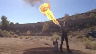 Homemade Flamethrower Demonstration How To Build a Flamethrower [upl. by Monreal756]