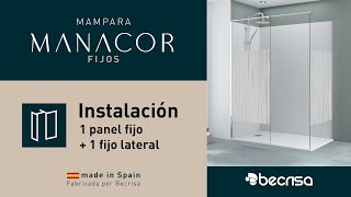 Instrucciones de montaje  Mampara Manacor  1 panel fijo  1 fijo lateral [upl. by Devona645]