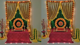 Diwali decoration ideas for home using saree  festival backdrop decoration ideas [upl. by Settle]