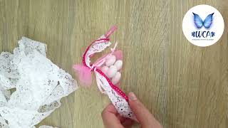 DIY Wedding Favours  Sugared Almonds in and Organza Bag Decorated with Ribbon and Lace [upl. by Jennette]