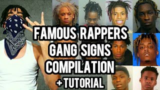 I DID ALL OF FAMOUS RAPPERS GANG SIGNS  COMPILATION  TUTORIAL [upl. by Ettenim129]