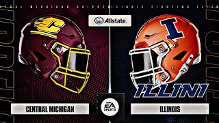 Fighting Illini vs Central Michigan EA College Football 4K [upl. by Noevad]