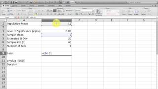 How to Use the TDIST Function in Excel  TDIST Formula [upl. by Eimma]