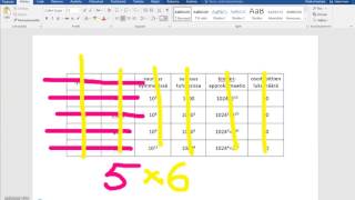 Word 2016  taulukko matriisi taulukon teko ja peruskäsitteet [upl. by Ellord]