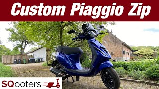 Custom Piaggio Zip 4t with Bullet Exhaust [upl. by Prober]