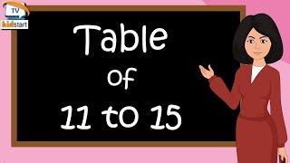 Table of 11 to 15  Rhythmic Table of Eleven to Fifteen  Learn Multiplication Table of 11 to 15 [upl. by Arehsat]