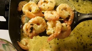 cooking Shrimp Scampi from frozen to cooked [upl. by Arikaahs]