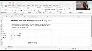 Matematicas Financiarera Anualidades Excel Vicente Salazar [upl. by Deborah]