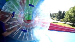 Cassandra Price takes a ride in a Hampster ball for the Camosun Foundation [upl. by Dahsra515]