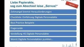 Digitale Personalakte  Einführung Nutzen amp Checkliste Webinar [upl. by Blackmun]