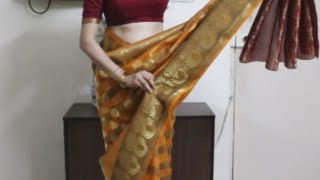 How To Wear South Indian SareeSimple Saree Draping Method Tutoril [upl. by Richela443]