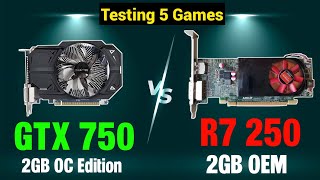 GTX 750 VS R7 250  Teste 5 Games [upl. by Miharba]