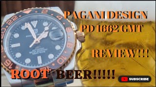 PAGANI DESIGN PD1662 GMT REVIEW 2022 quotROOT BEERquot £130 GMT WATCH [upl. by Pepita665]