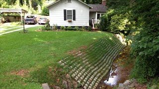 Stream Bank Restoration in Marietta GA Using Flexamat Vegetated Erosion Control Concrete Block Rolls [upl. by Jemy798]