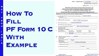 How To Fill PF Form 10 C With Example [upl. by Eillim]