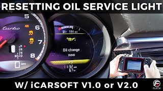 Resetting Oil Service Light on Porsche Vehicles w iCarsoft [upl. by Biebel]