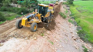 Technique For Pushing Red Soil For Subgrade Road Construction Using A Heavy SANY STG190C8S Grader [upl. by Anyaj]