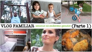 VLOG FAMILIAR Parte 1 semana 12 embarazo gemelar  Ejercicios reflexiones y habitaciones triples [upl. by Birdt]