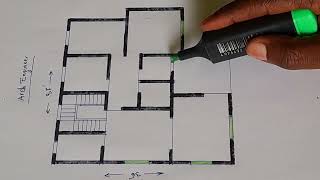 36×37 Best house design with 3 bedroom 1332sqft 3 Bedroom house plan Modern house drawing [upl. by Lewse]