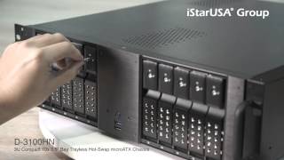 D3100HN 3U Compact 10x 35quot Bay Trayless Hotswap microATX Chassis  4k video [upl. by Barna]