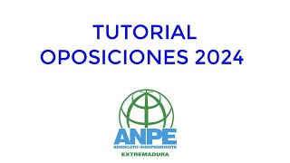 ANPE EXTREMADURA  VIDEOTUTORIAL OPOSICIONES 2024 [upl. by Sanbo390]