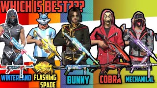 COBRA VS MECHANICAL VS WINTERLAND VS FLASHING SPADE VS CRAZY BUNNY MP40  WHICH IS BEST MP40 SKIN [upl. by Bathsheba]